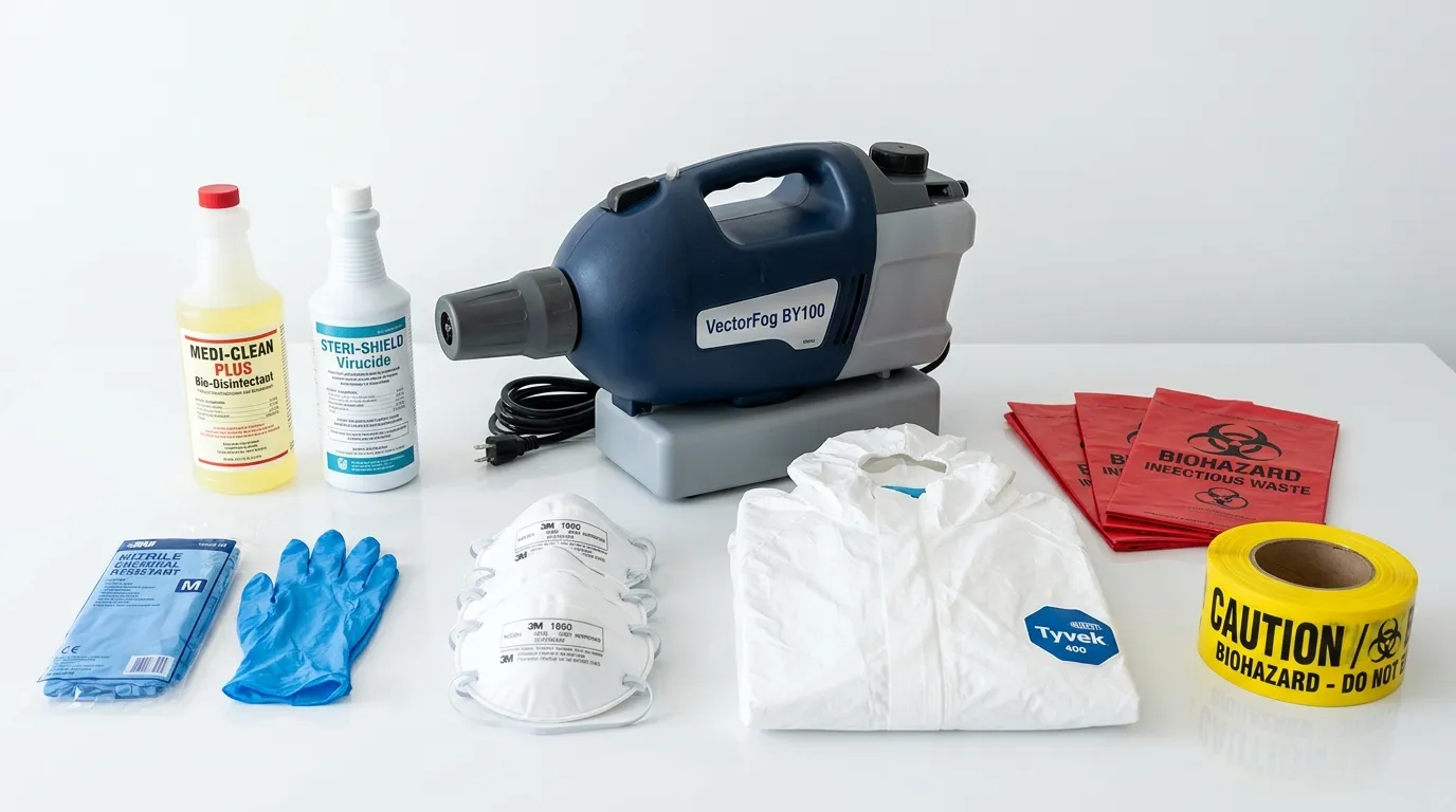 Professional biohazard remediation crew working in Willis