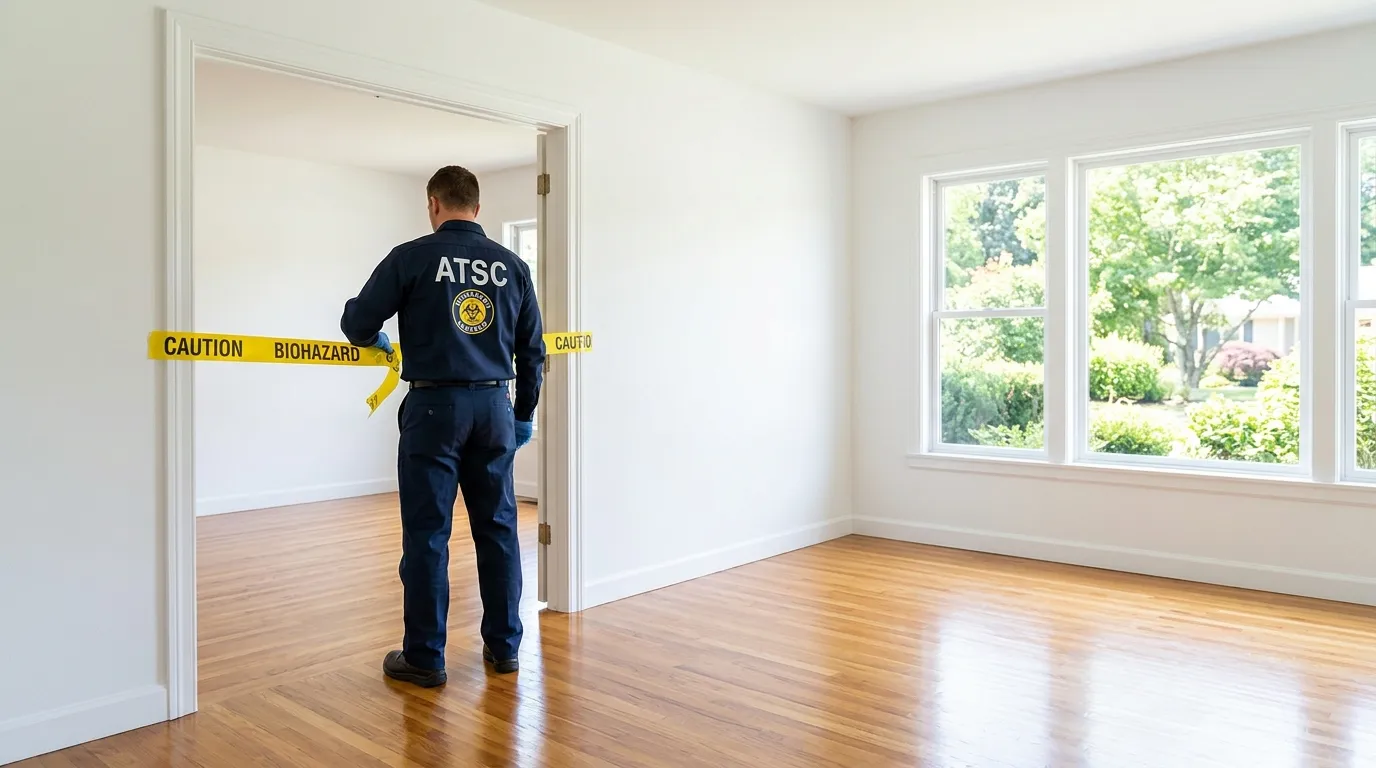 Certified biohazard cleanup crew performing Crime Scene Cleanup in Willis